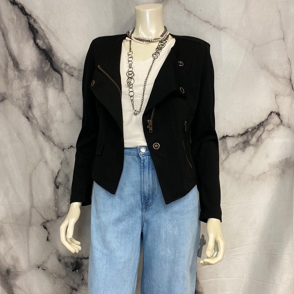 * Cabi jacket black with zip and snap buttons *